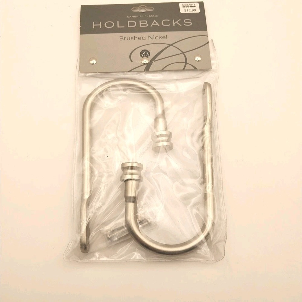 New Cambria Classic Curtain Holdbacks Brushed Nickel 1 Set 210101 BN